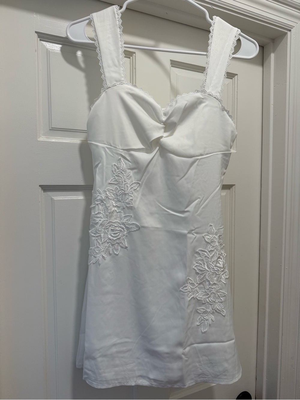 White satin dress